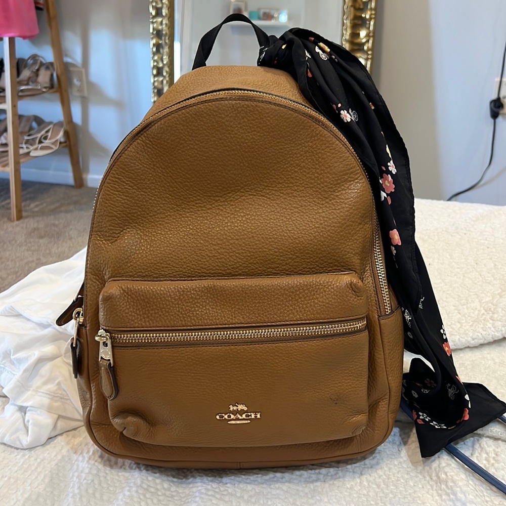 Coach Backpack with Scarf